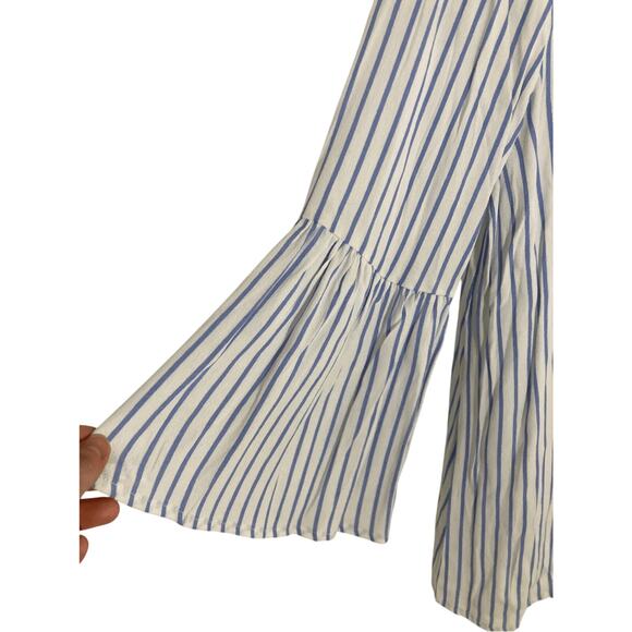 NWT Anthropologie Philosophy Sheer Striped Sailor Blouse - Picture 2 of 6